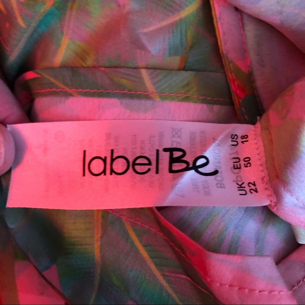 LABEL BE short sleeve blouse botanical pink green - Picture 5 of 8